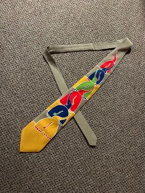 Vicky Davis  Abstract Elephant silk tie